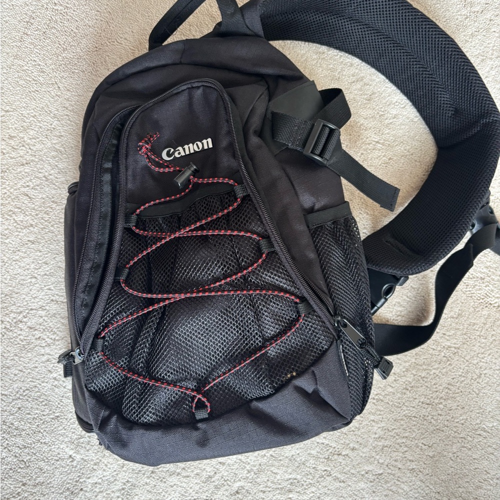 New, never used. Canon Camera Black Sling Bag.